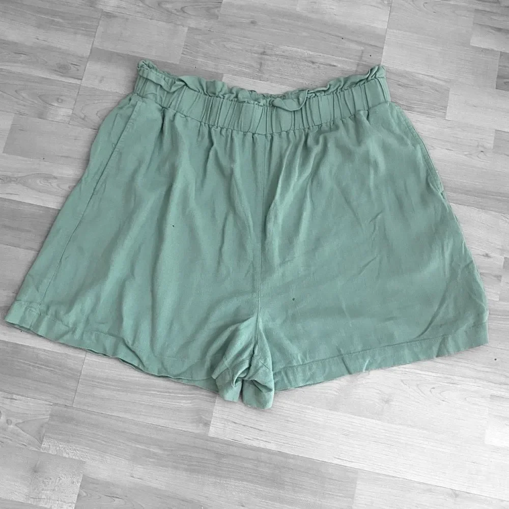 Thakoon Linen Shorts Elastic Waist Size 14